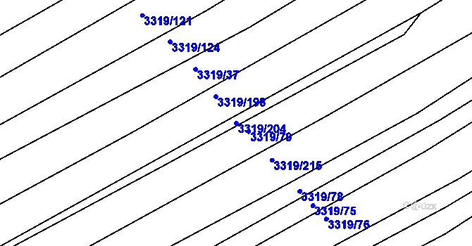 Parcela st. 3319/204 v KÚ Velká nad Veličkou, Katastrální mapa