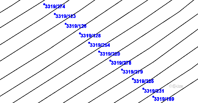 Parcela st. 3319/220 v KÚ Velká nad Veličkou, Katastrální mapa