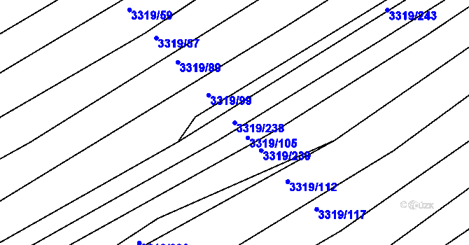 Parcela st. 3319/238 v KÚ Velká nad Veličkou, Katastrální mapa