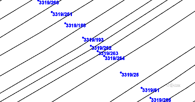 Parcela st. 3319/263 v KÚ Velká nad Veličkou, Katastrální mapa