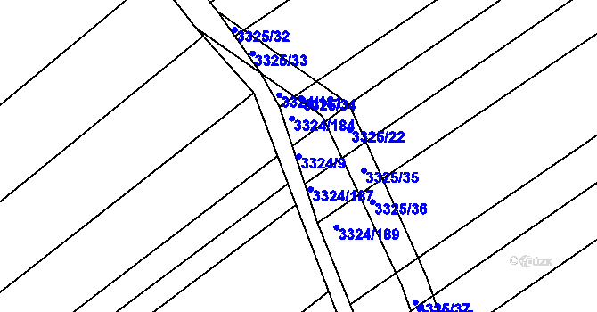Parcela st. 3324/9 v KÚ Velká nad Veličkou, Katastrální mapa