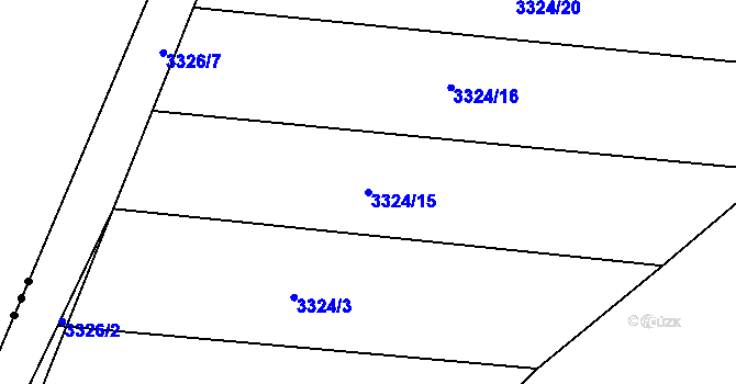 Parcela st. 3324/15 v KÚ Velká nad Veličkou, Katastrální mapa