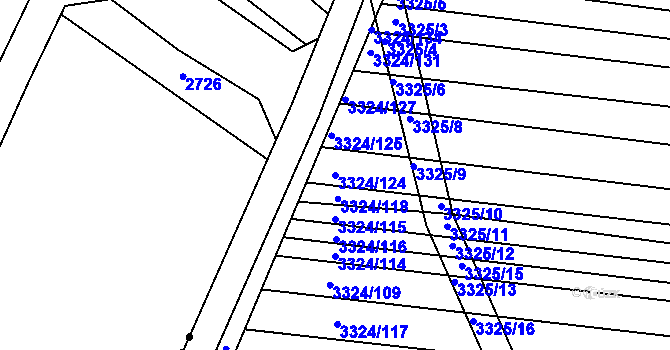 Parcela st. 3324/124 v KÚ Velká nad Veličkou, Katastrální mapa