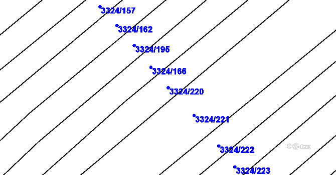 Parcela st. 3324/220 v KÚ Velká nad Veličkou, Katastrální mapa