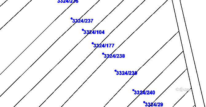 Parcela st. 3324/238 v KÚ Velká nad Veličkou, Katastrální mapa