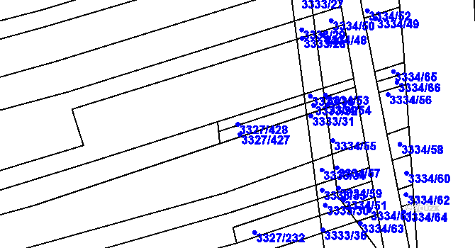 Parcela st. 3327/428 v KÚ Velká nad Veličkou, Katastrální mapa