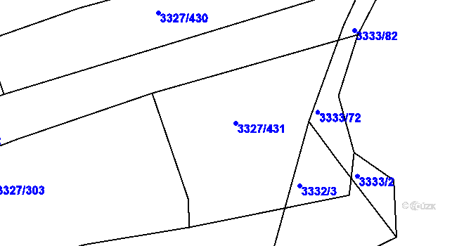Parcela st. 3327/431 v KÚ Velká nad Veličkou, Katastrální mapa