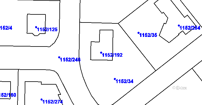 Parcela st. 1152/192 v KÚ Velká Polom, Katastrální mapa