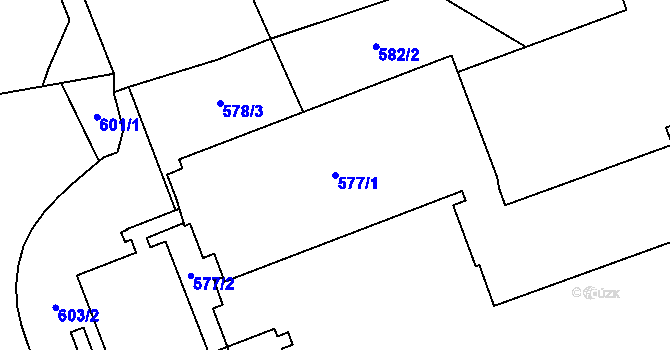 Parcela st. 577/1 v KÚ Velká Polom, Katastrální mapa