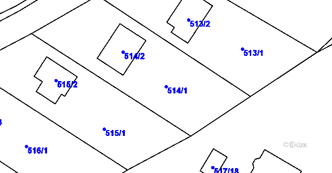 Parcela st. 514/1 v KÚ Velká Polom, Katastrální mapa
