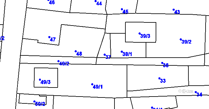 Parcela st. 37 v KÚ Velká Polom, Katastrální mapa