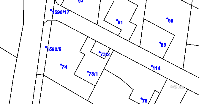 Parcela st. 73/2 v KÚ Velká Polom, Katastrální mapa