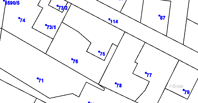 Parcela st. 75 v KÚ Velká Polom, Katastrální mapa
