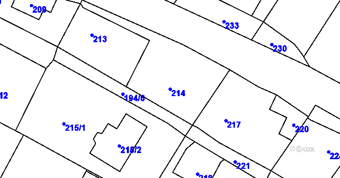 Parcela st. 214 v KÚ Velká Polom, Katastrální mapa