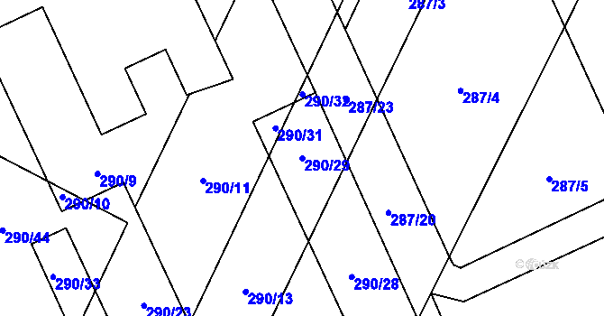 Parcela st. 290/29 v KÚ Velká Polom, Katastrální mapa