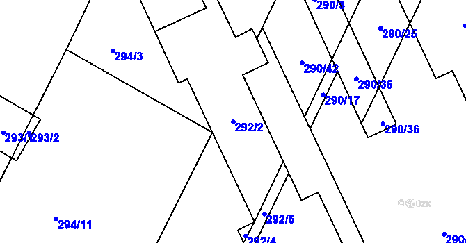 Parcela st. 292/2 v KÚ Velká Polom, Katastrální mapa