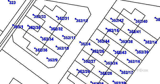 Parcela st. 352/4 v KÚ Velká Polom, Katastrální mapa