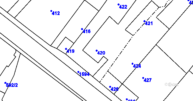 Parcela st. 420 v KÚ Velká Polom, Katastrální mapa
