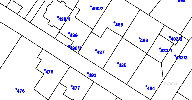 Parcela st. 487 v KÚ Velká Polom, Katastrální mapa