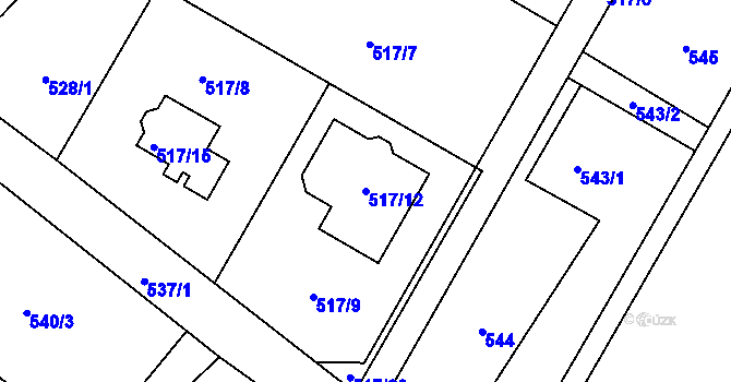 Parcela st. 517/12 v KÚ Velká Polom, Katastrální mapa