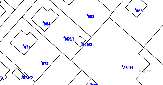 Parcela st. 855/2 v KÚ Velká Polom, Katastrální mapa