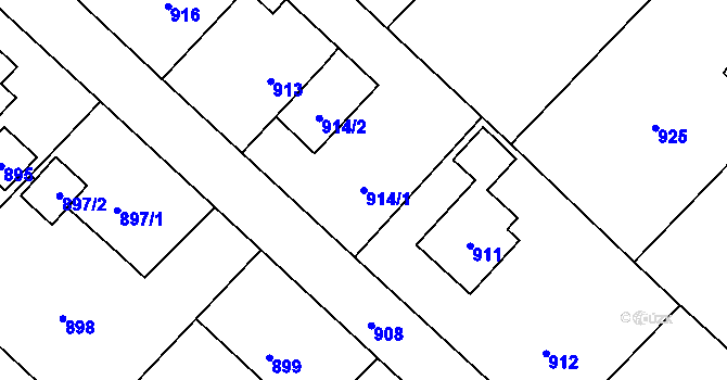 Parcela st. 914/1 v KÚ Velká Polom, Katastrální mapa