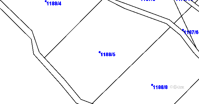Parcela st. 1188/5 v KÚ Velká Polom, Katastrální mapa