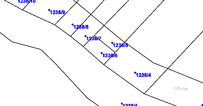 Parcela st. 1238/6 v KÚ Velká Polom, Katastrální mapa