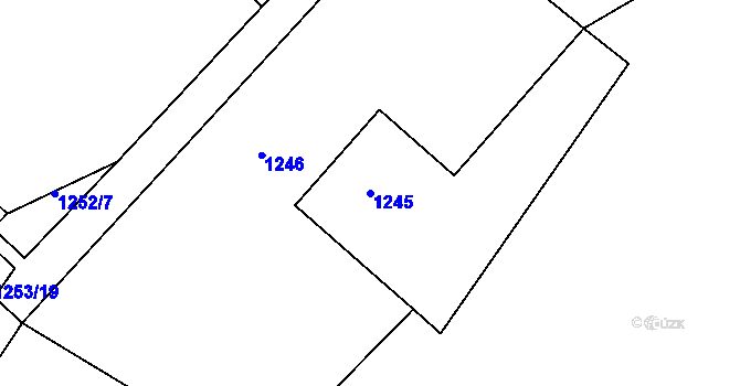 Parcela st. 1245 v KÚ Velká Polom, Katastrální mapa