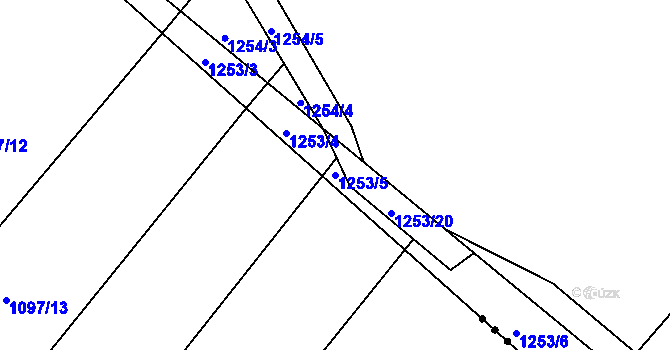 Parcela st. 1253/5 v KÚ Velká Polom, Katastrální mapa