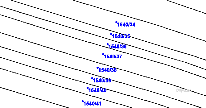 Parcela st. 1540/37 v KÚ Velká Polom, Katastrální mapa