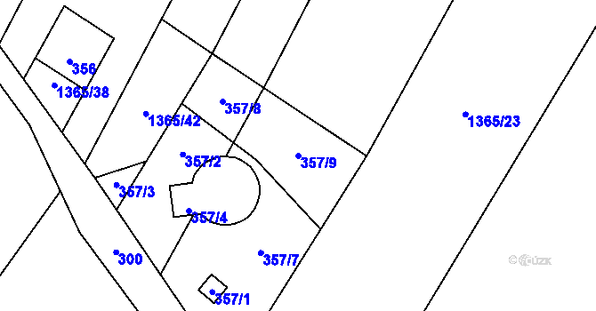 Parcela st. 357/9 v KÚ Velká Polom, Katastrální mapa