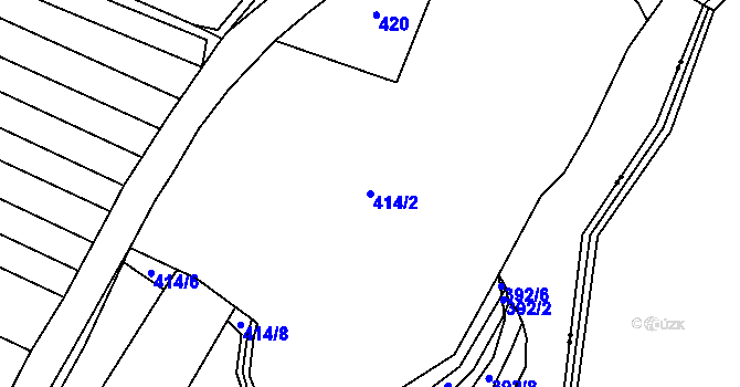 Parcela st. 414/2 v KÚ Velká Roudka, Katastrální mapa