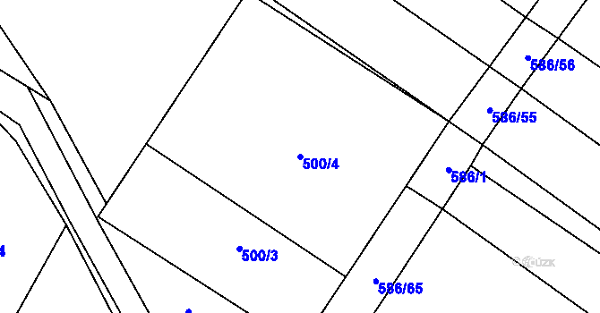 Parcela st. 500/4 v KÚ Velká Roudka, Katastrální mapa