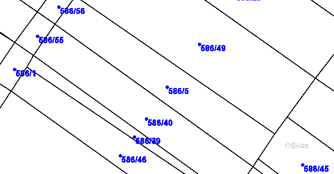 Parcela st. 586/5 v KÚ Velká Roudka, Katastrální mapa