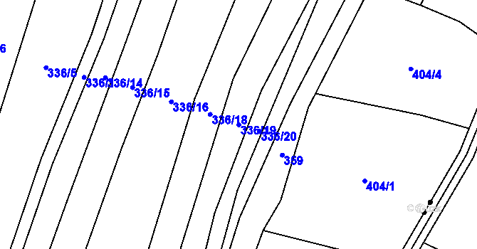 Parcela st. 336/19 v KÚ Velká Roudka, Katastrální mapa