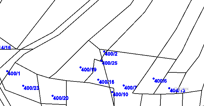 Parcela st. 400/9 v KÚ Velká Roudka, Katastrální mapa