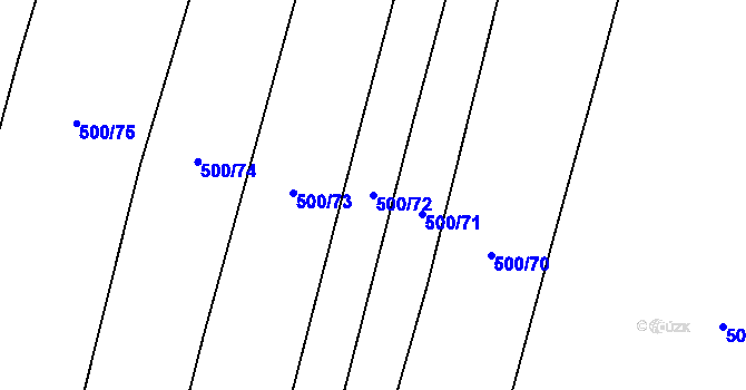 Parcela st. 500/72 v KÚ Velká Roudka, Katastrální mapa