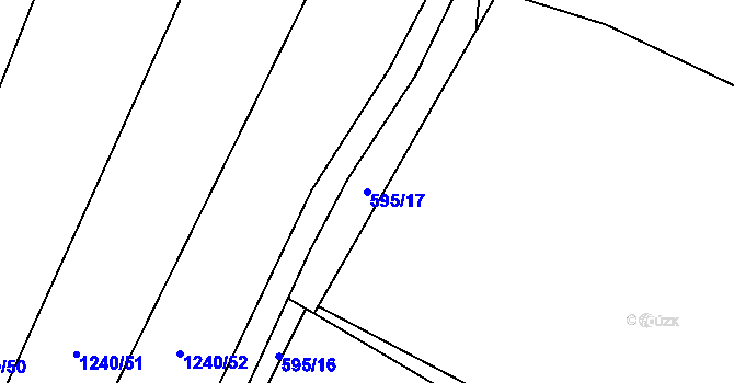 Parcela st. 595/17 v KÚ Velká Roudka, Katastrální mapa