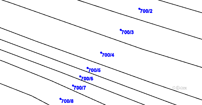 Parcela st. 700/4 v KÚ Velká Roudka, Katastrální mapa