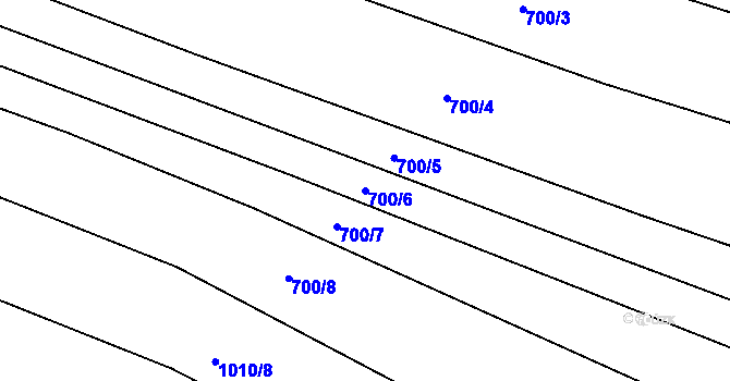 Parcela st. 700/6 v KÚ Velká Roudka, Katastrální mapa