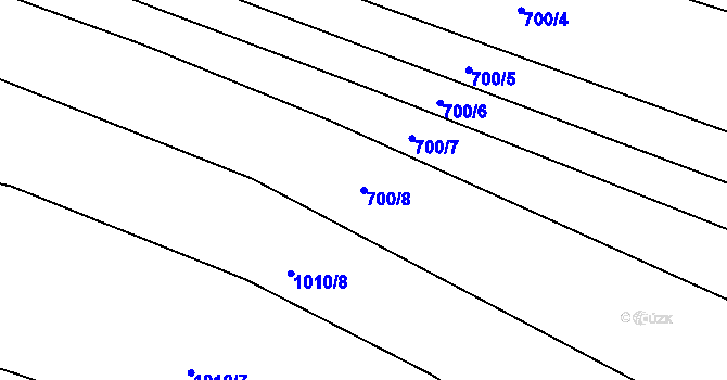Parcela st. 700/8 v KÚ Velká Roudka, Katastrální mapa