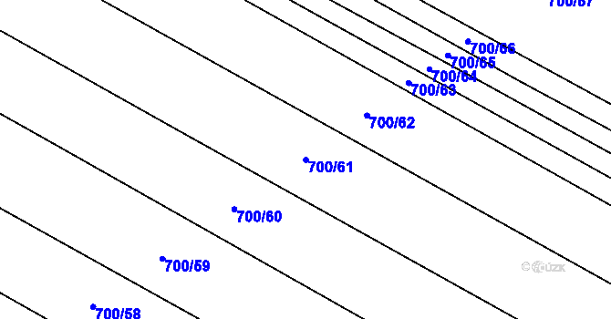 Parcela st. 700/61 v KÚ Velká Roudka, Katastrální mapa
