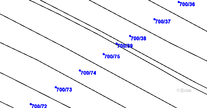 Parcela st. 700/75 v KÚ Velká Roudka, Katastrální mapa