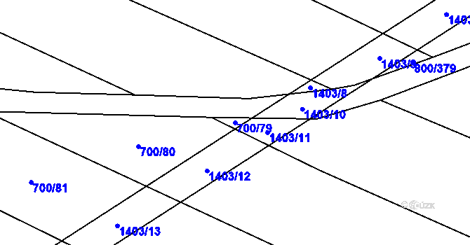 Parcela st. 700/79 v KÚ Velká Roudka, Katastrální mapa