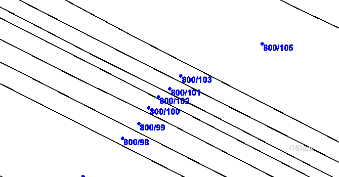 Parcela st. 800/101 v KÚ Velká Roudka, Katastrální mapa