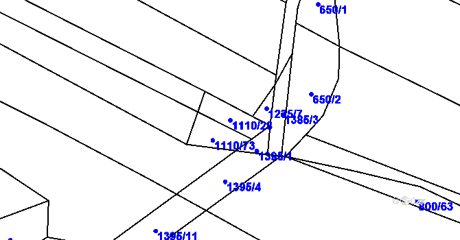 Parcela st. 1110/28 v KÚ Velká Roudka, Katastrální mapa