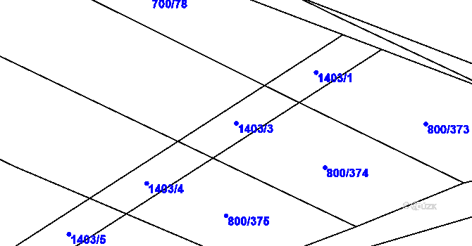 Parcela st. 1403/3 v KÚ Velká Roudka, Katastrální mapa