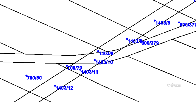 Parcela st. 1403/8 v KÚ Velká Roudka, Katastrální mapa