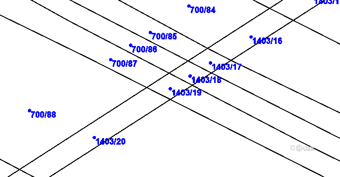 Parcela st. 1403/19 v KÚ Velká Roudka, Katastrální mapa